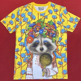 Прикольные футболки: Єнот у бавовні. Дівчина